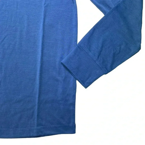 Perry Ellis 1/4 Button Blue Long Sleeve Mens Sleepwear Shirt Size Small - Picture 7 of 11